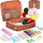58-piece crochet hook set with yarn and bag for beginners, 10 sizes, dark pink V1188-MS-325-0470
