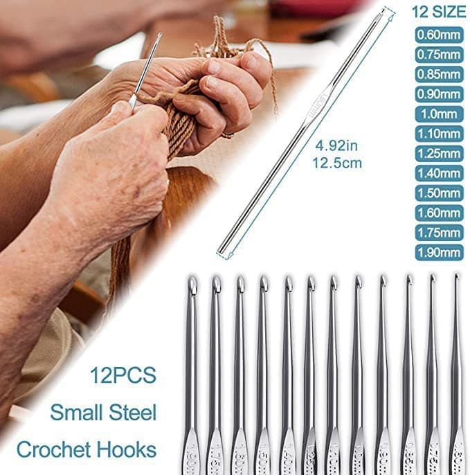 58-piece crochet hook set with yarn and bag for beginners, 10 sizes, Pink V1188-MS-325-0471