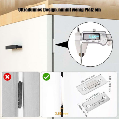 8-Pack Strong Magnetic Locks Stainless Steel Invisible Door Locks, Compatible with Doors Windows Cabinets V1188-MS-325-0477