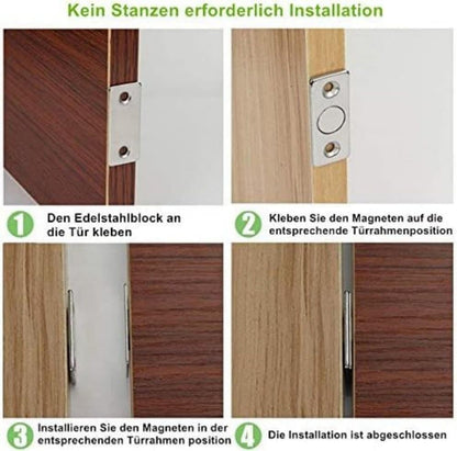 8-Pack Strong Magnetic Locks Stainless Steel Invisible Door Locks, Compatible with Doors Windows Cabinets V1188-MS-325-0477