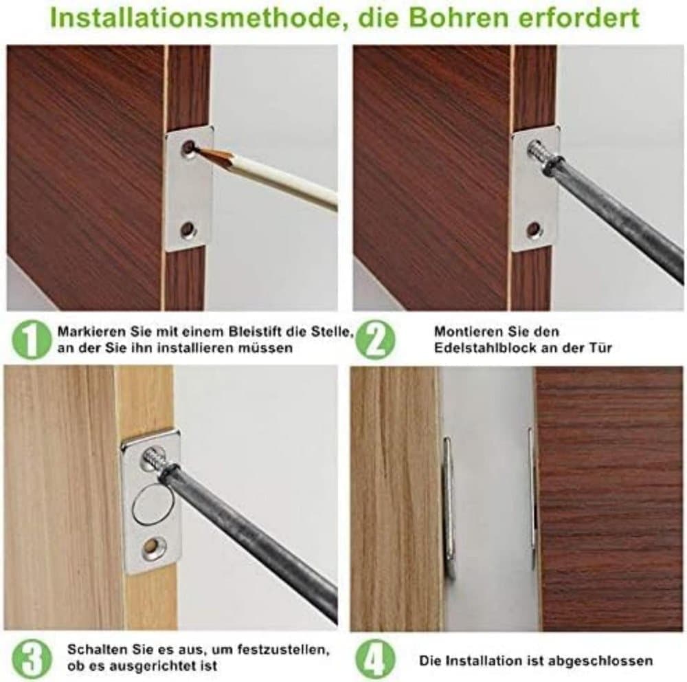 8-Pack Strong Magnetic Locks Stainless Steel Invisible Door Locks, Compatible with Doors Windows Cabinets V1188-MS-325-0477