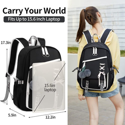 Waterproof Children Backpack for School, Durable Large Capacity Comfortable to Carry, Black V1188-MS-325-0480