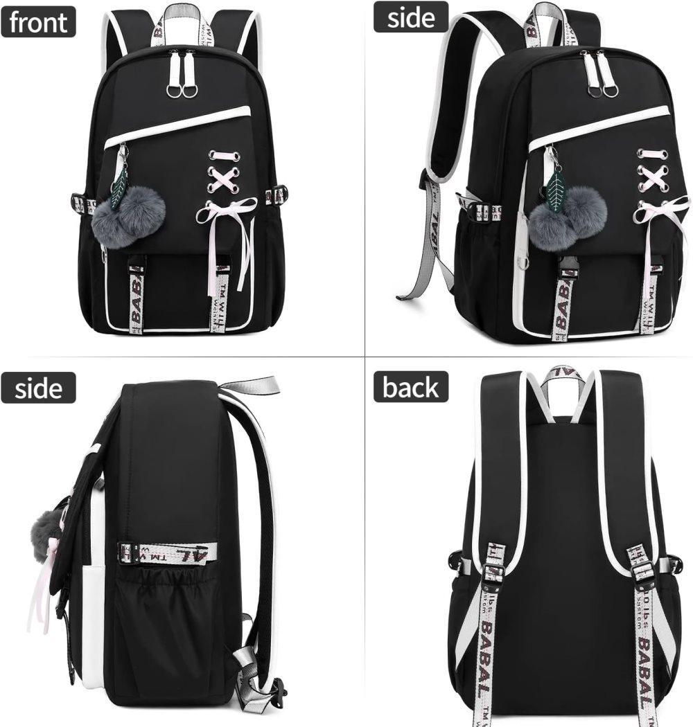 Waterproof Children Backpack for School, Durable Large Capacity Comfortable to Carry, Black V1188-MS-325-0480