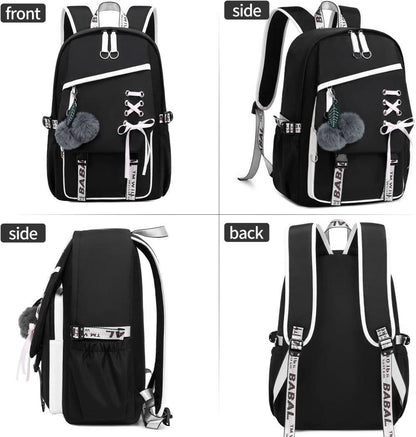 Waterproof Children Backpack for School, Durable Large Capacity Comfortable to Carry, Black V1188-MS-325-0480