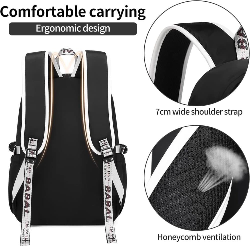 Waterproof Children Backpack for School, Durable Large Capacity Comfortable to Carry, Black V1188-MS-325-0480