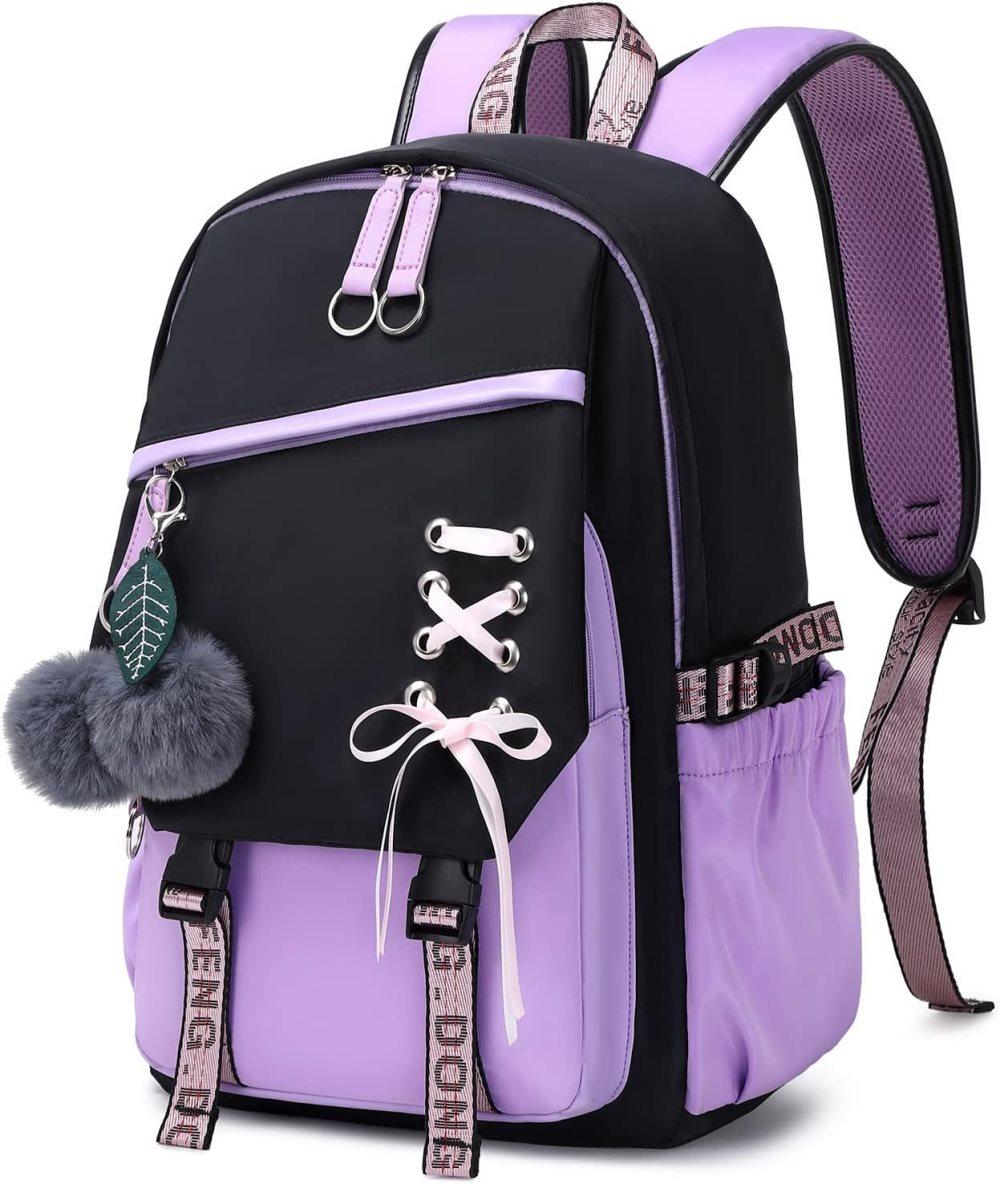Waterproof Children Backpack for School, Durable Large Capacity Comfortable to Carry, Purple V1188-MS-325-0481