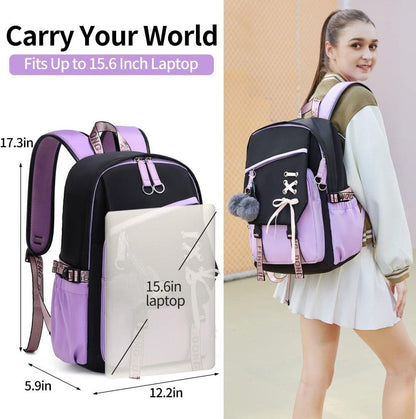 Waterproof Children Backpack for School, Durable Large Capacity Comfortable to Carry, Purple V1188-MS-325-0481