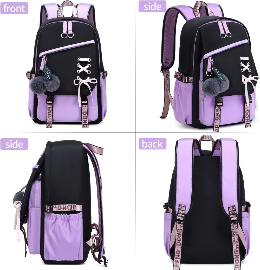 Waterproof Children Backpack for School, Durable Large Capacity Comfortable to Carry, Purple V1188-MS-325-0481