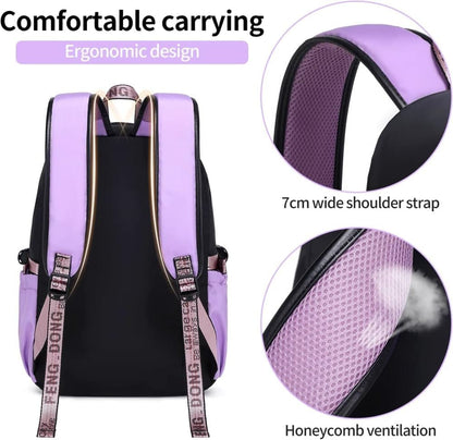 Waterproof Children Backpack for School, Durable Large Capacity Comfortable to Carry, Purple V1188-MS-325-0481