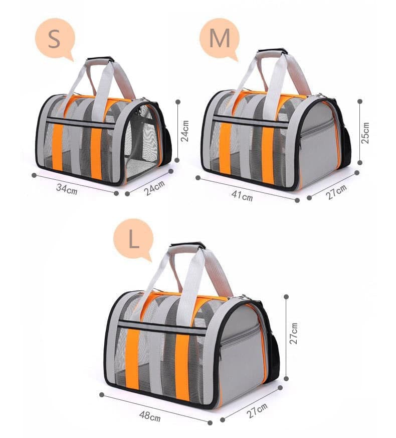 1 Pack Foldable Pet Carrier Bag for Cats and Dogs, Soft Breathable Travel Bag, Black, M V1188-MS-325-0484
