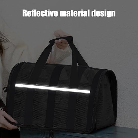 1 Pack Foldable Pet Carrier Bag for Cats and Dogs, Soft Breathable Travel Bag, Black, S V1188-MS-325-0491