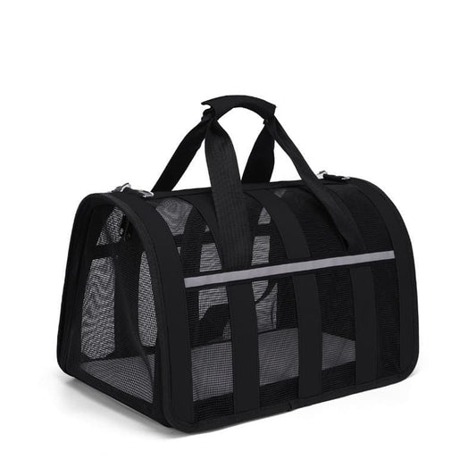 1 Pack Foldable Pet Carrier Bag for Cats and Dogs, Soft Breathable Travel Bag, Black, L V1188-MS-325-0492