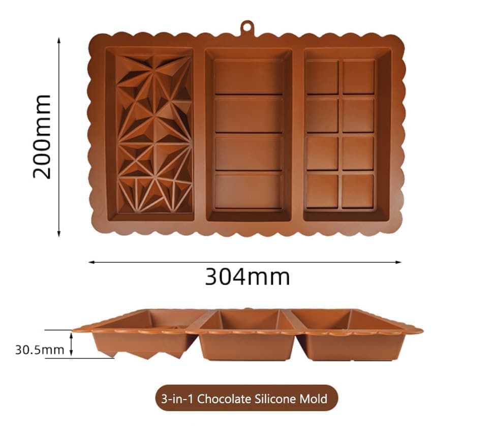 3-in-1 Chocolate Mold, Silicone BPA-Free, for Dubai V1188-MS-325-0496