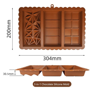 3-in-1 Chocolate Mold, Silicone BPA-Free, for Dubai V1188-MS-325-0496