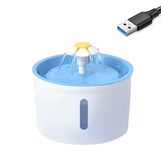 1.6L Pet Water Fountain for Cats and Dogs, Round, 15.5 x 15.5 x 10.5cm, Blue V1188-MS-325-0501