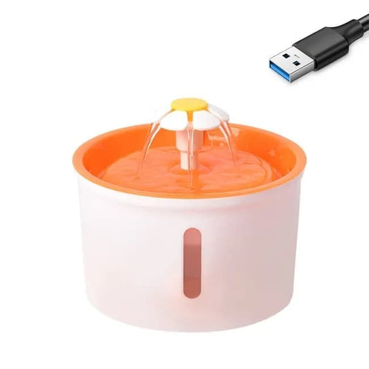 1.6L Round Pet Water Fountain for Cats and Dogs, Orange V1188-MS-325-0502