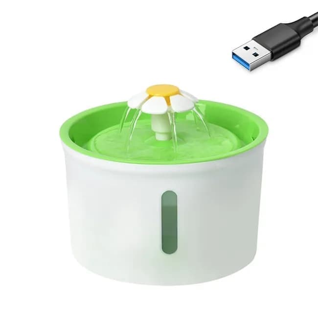 1.6L Round Pet Water Fountain for Cats and Dogs, Green V1188-MS-325-0503