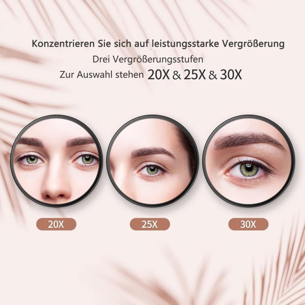 20X 30X Magnification Makeup Mirror with Tweezers, White, Practical Makeup Tool V1188-MS-325-0507