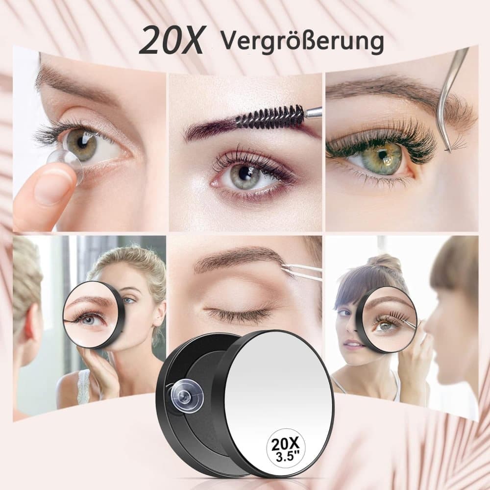 20X 30X Magnification Makeup Mirror with Tweezers, White, Practical Makeup Tool V1188-MS-325-0507