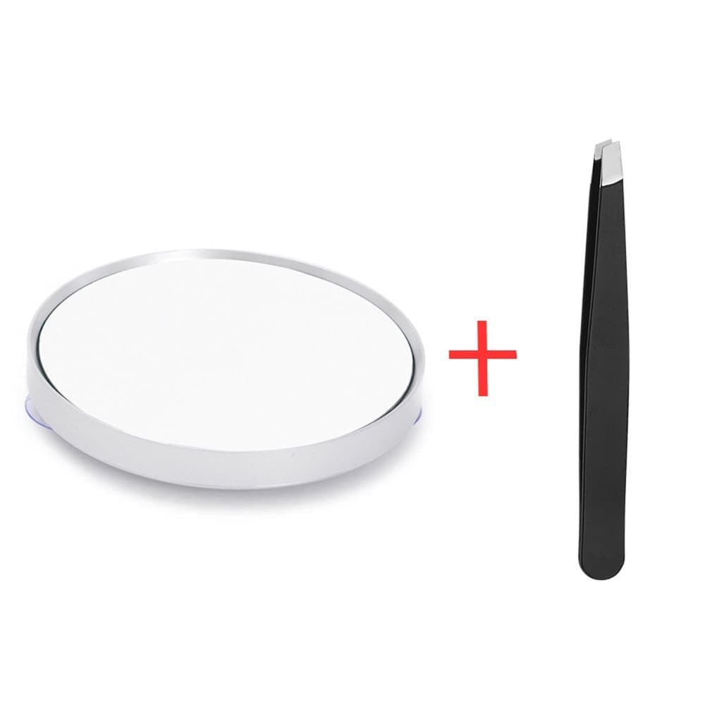20X 30X Magnification Makeup Mirror with Tweezers, White, Practical Makeup Tool V1188-MS-325-0507