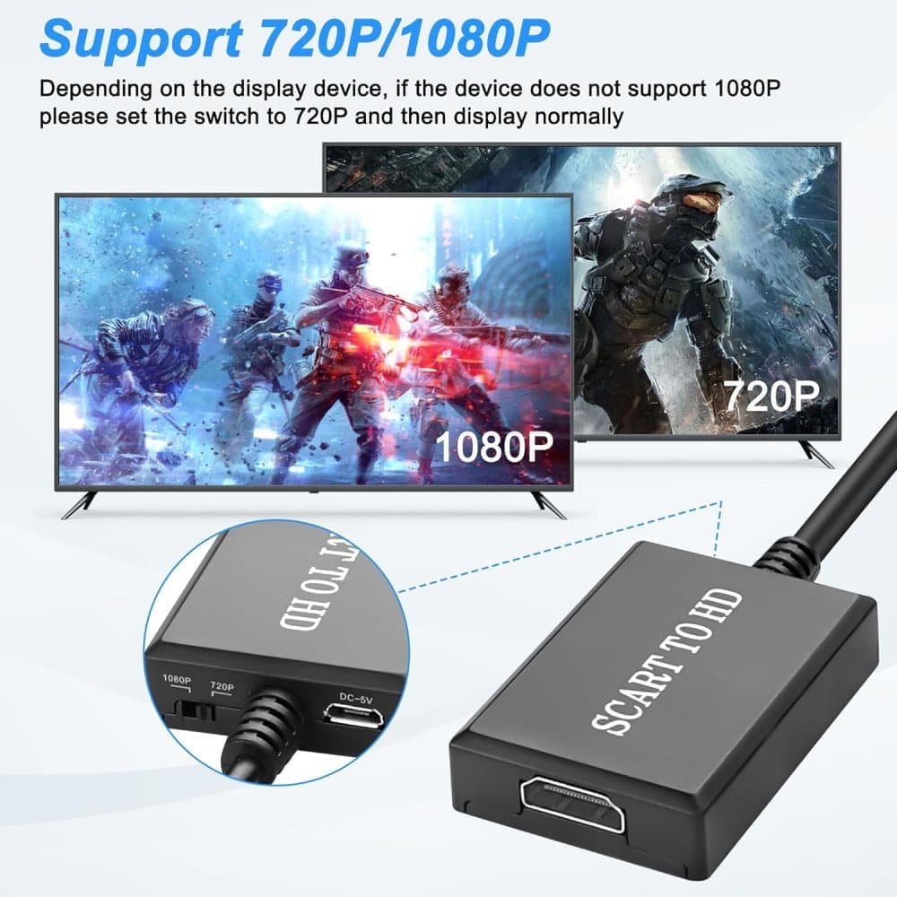 SCART to HDMI Converter 1080p with Audio and Video Support V1188-MS-325-0510