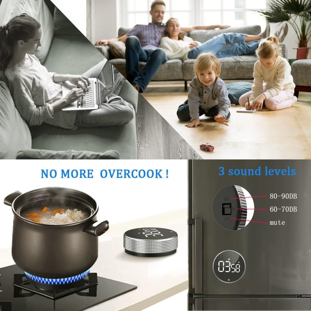 Digital Timer with Magnet and LED Display, Compatible with Kitchen Appliances V1188-MS-325-0526