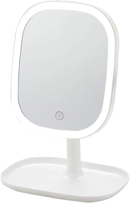 LED Makeup Mirror Rechargeable with Touch Control 3 Colors Dimmable 360 Adjustable, White V1188-MS-325-0527