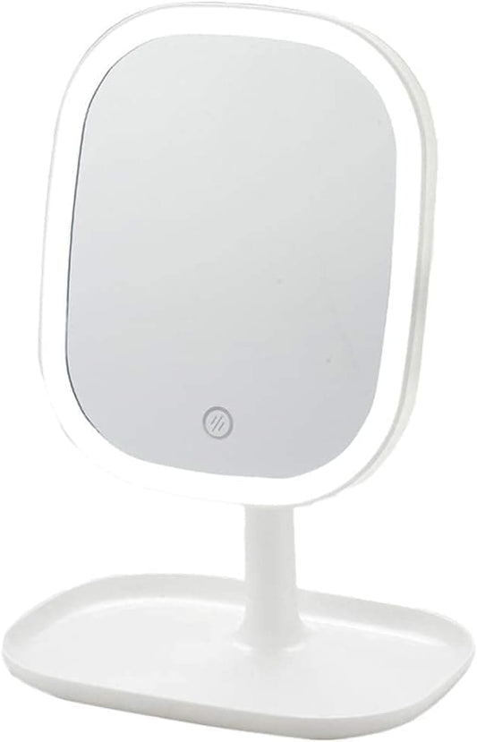 LED Makeup Mirror Rechargeable with Touch Control 3 Colors Dimmable 360 Adjustable, White V1188-MS-325-0527