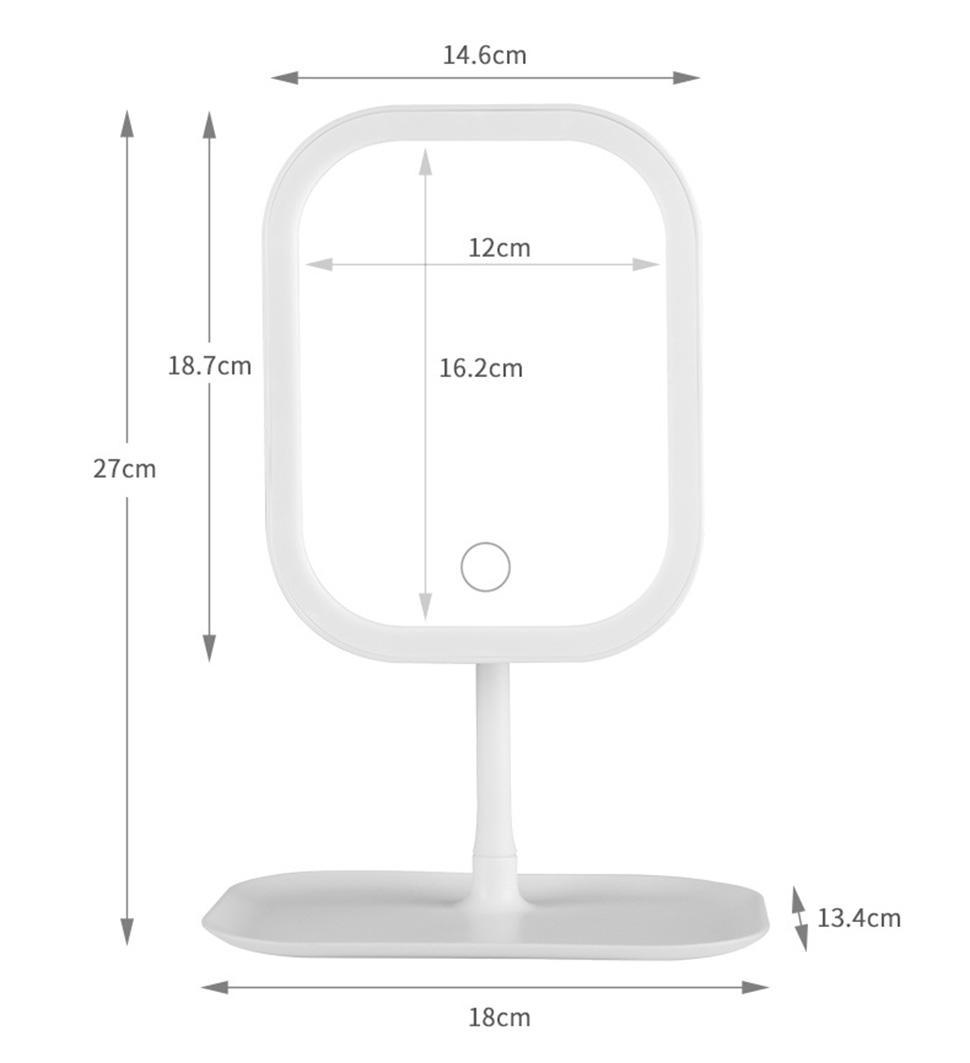LED Makeup Mirror Rechargeable with Touch Control 3 Colors Dimmable 360 Adjustable, White V1188-MS-325-0527