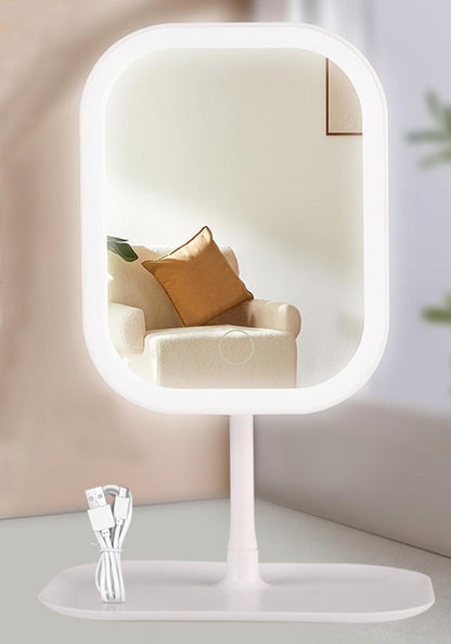 LED Makeup Mirror Rechargeable with Touch Control 3 Colors Dimmable 360 Adjustable, White V1188-MS-325-0527