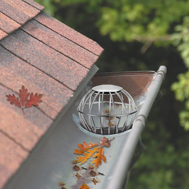Leaf Stopper for Gutter, Ball-Shaped Drain Strainer for Roof with Large Flow Design, 68 x 92mm V1188-MS-325-0529