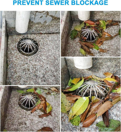 Leaf Stopper for Gutter, Ball-Shaped Drain Strainer for Roof with Large Flow Design, 68 x 92mm V1188-MS-325-0529