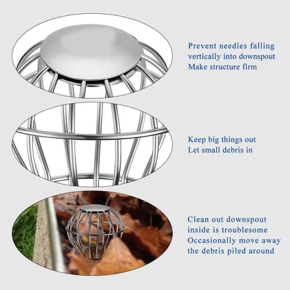 Leaf Stopper for Gutter, Ball-Shaped Floor Drain Strainer with Large Flow Design, 103 x 115mm V1188-MS-325-0530