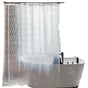 Waterproof Shower Curtain with Bottom Magnet and Weight, Pebble Pattern Transparent, 180x180 cm V1188-MS-325-0532
