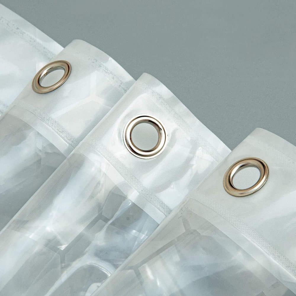 Waterproof Shower Curtain with Bottom Magnet and Weight, Pebble Pattern Transparent, 180x180 cm V1188-MS-325-0532