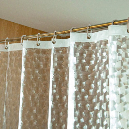 Waterproof Shower Curtain with Bottom Magnet and Weight, Pebble Pattern Transparent, 180x180 cm V1188-MS-325-0532