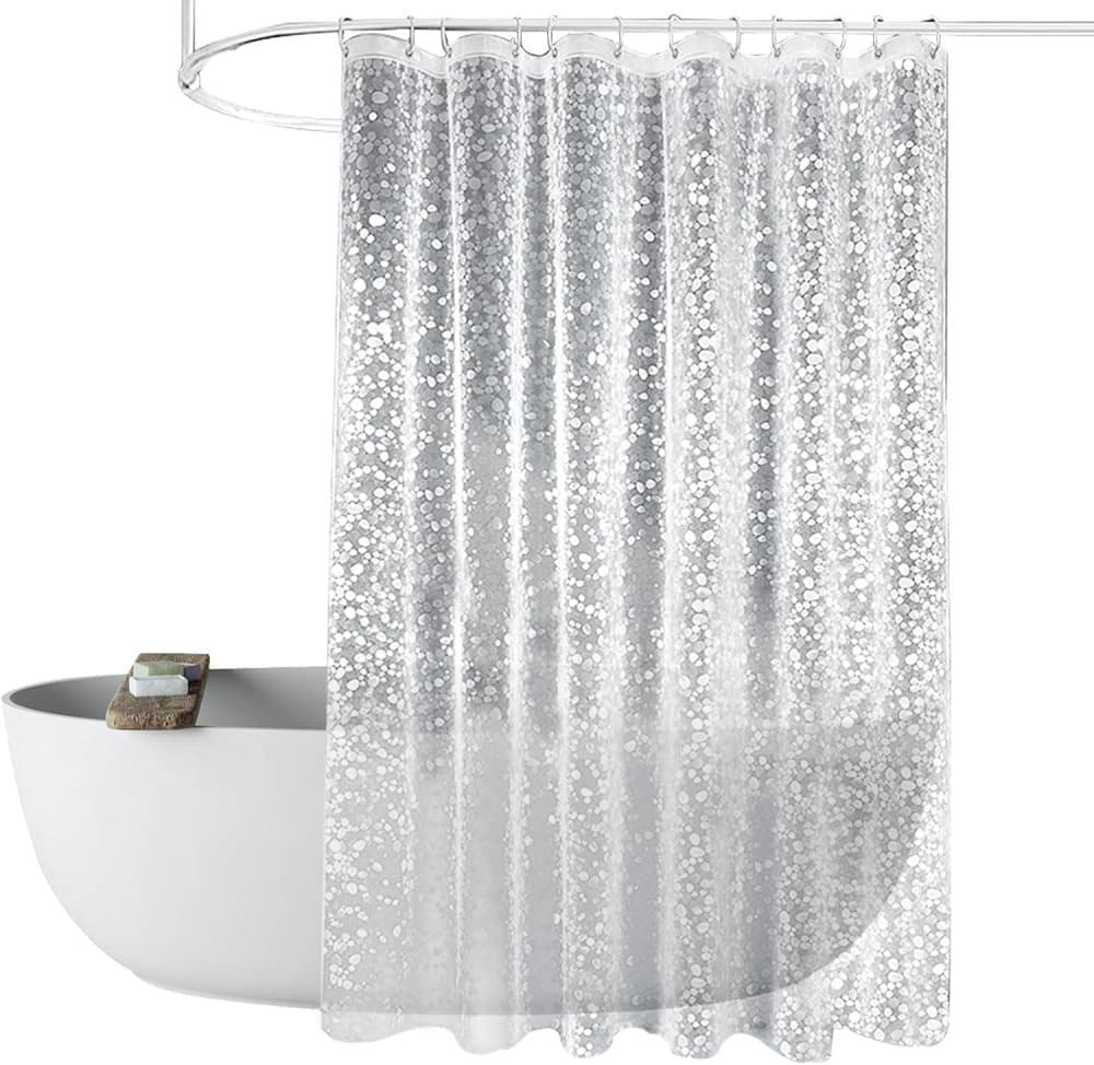 Waterproof Shower Curtain with Bottom Magnet and Weight Pebble Pattern, 180x180 cm V1188-MS-325-0533