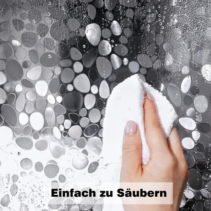 Waterproof Shower Curtain with Bottom Magnet and Weight Pebble Pattern, 180x180 cm V1188-MS-325-0533