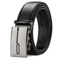 Men's Leather Belt, Adjustable Buckle, Black, 115CM V1188-MS-325-0534