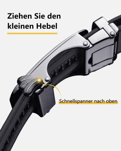 Men's Leather Belt, Adjustable Buckle, Black, 115CM V1188-MS-325-0534