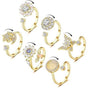 6 pcs Rotatable Antistress Fidget Spinner Rings, Gold V1188-MS-325-0536