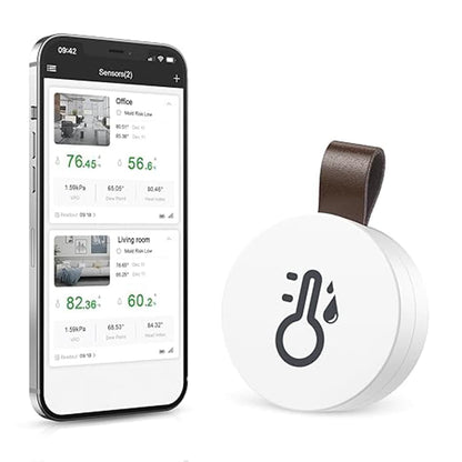 Wireless Bluetooth Thermometer Hygrometer with App Data Storage and Display V1188-MS-325-0539