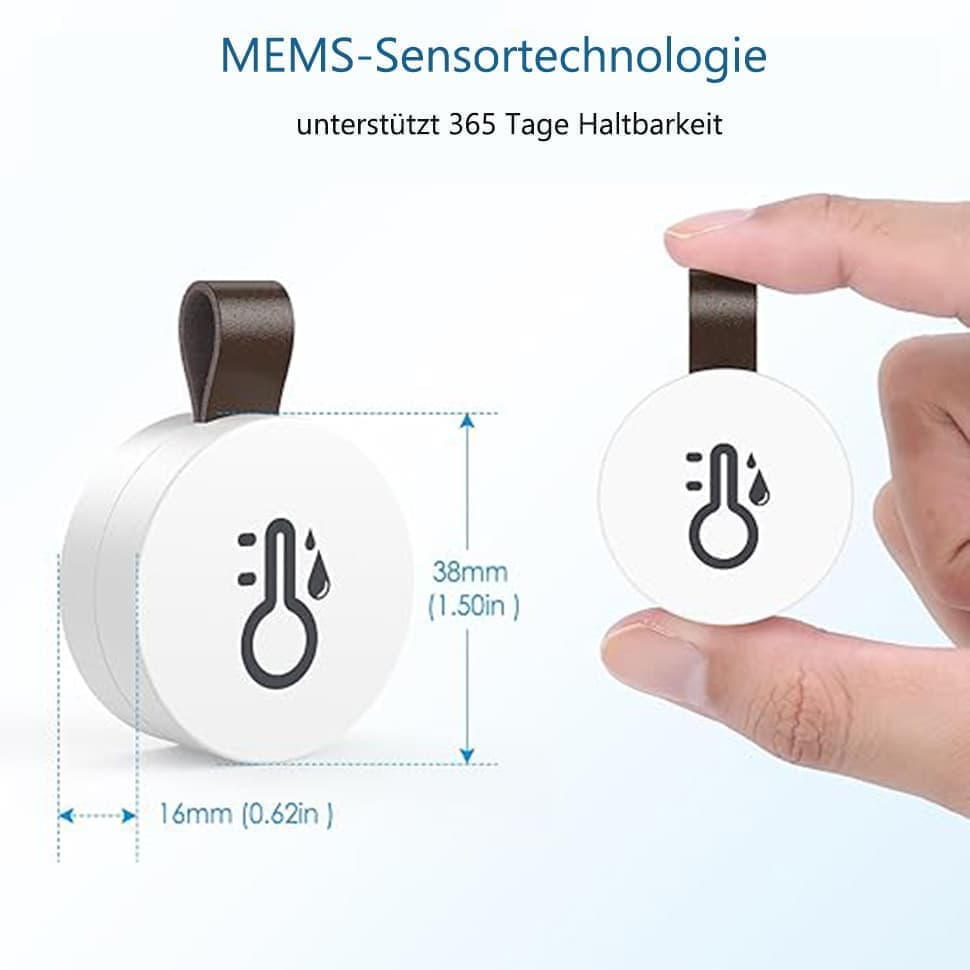 Wireless Bluetooth Thermometer Hygrometer with App Data Storage and Display V1188-MS-325-0539