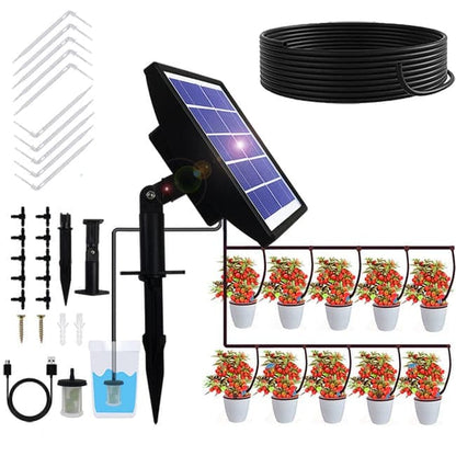 15m Solar Irrigation System with Timer, Automatic Drip Kit, Anti-Siphon, for Garden Greenhouse Vegetables V1188-MS-325-0541
