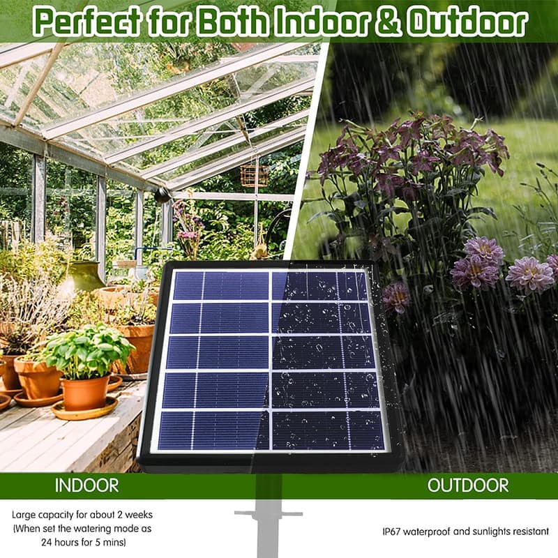 15m Solar Irrigation System with Timer, Automatic Drip Kit, Anti-Siphon, for Garden Greenhouse Vegetables V1188-MS-325-0541