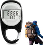 3D Pedometer with LED Display for Running and Walking, Portable Step Counter with Climbing Carabiners, Black V1188-MS-325-0543