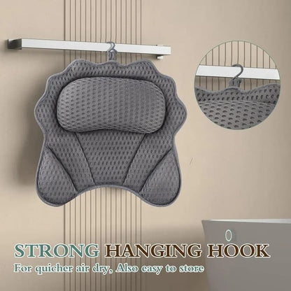 6-Pack Ergonomic Bathtub Pillow with 6 Strong Suction Cups, Support for Head Neck Shoulders & Back, 4D V1188-MS-325-0554