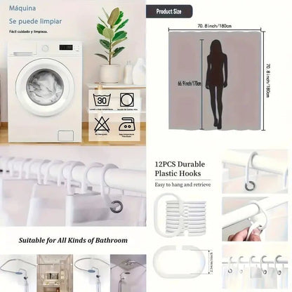 Waterproof Dolphin Shower Curtain, Mildew Resistant Bathroom Decor with Dolphin Motif, 90x180cm V1188-MS-325-0557
