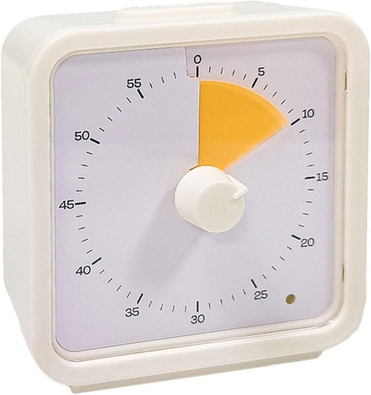 60 Minute Visual Timer for Kids, Adjustable Volume with Magnet, Yellow, 6.3 x 2.4 x 2.4 inches V1188-MS-325-0564