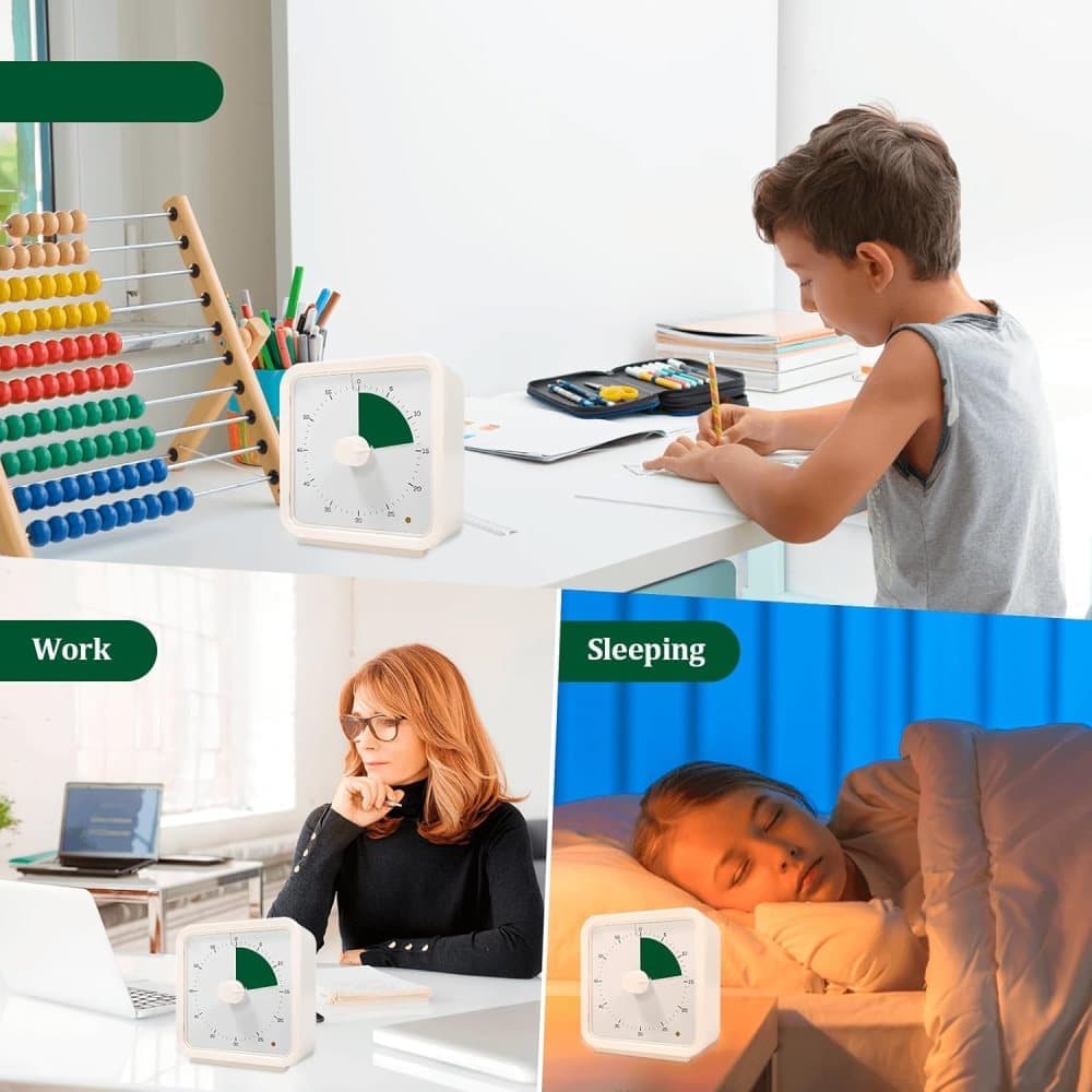 60 Minute Visual Timer for Kids, Adjustable Volume with Magnet, Yellow, 6.3 x 2.4 x 2.4 inches V1188-MS-325-0564
